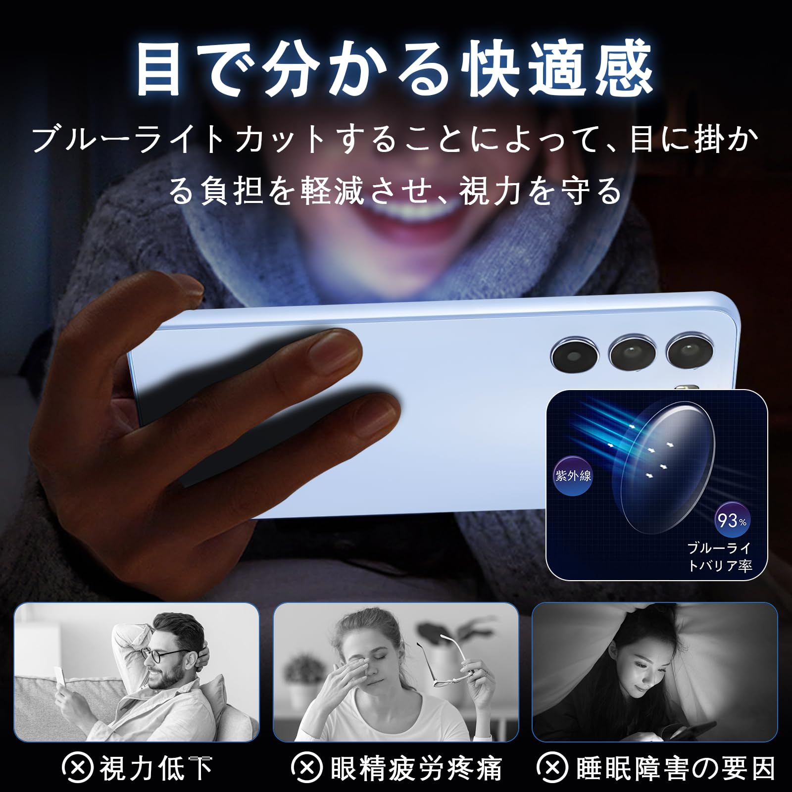 Amazon | 【ブルーライトカット 93%】iCarez 対応 ZTE nubia S 5G